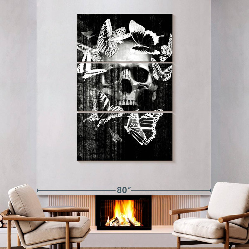 Hitzel Skull Butterfly Crown, 74" H x 48" W