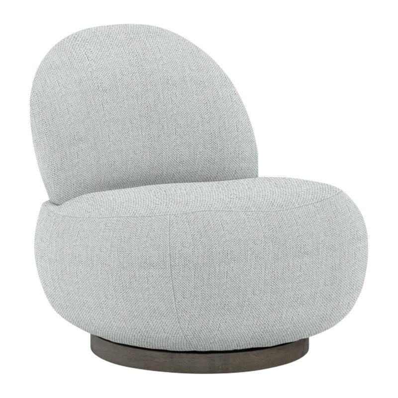 Caicos Swivel Patio Chair with Cushions, Light Grey Linen 6032-010