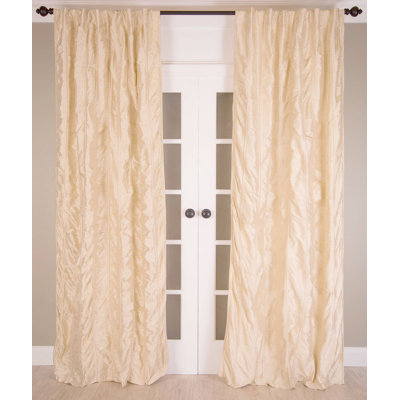 Passe-tringle à rideau filtrant la lumière Pure Silk Dupioni avec doublure en coton