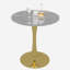 Table de salle à manger ronde 27,6 pouces pour 2-4, Mid-Century moderne, plateau effet marbre, piédestal doré