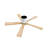 52 In. Indoor Flush Mount Ceiling Fan With Led Light, 5 Solid Wood Blades