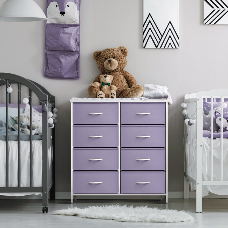 Commode à 8 tiroirs Sorbus, Mauve clair