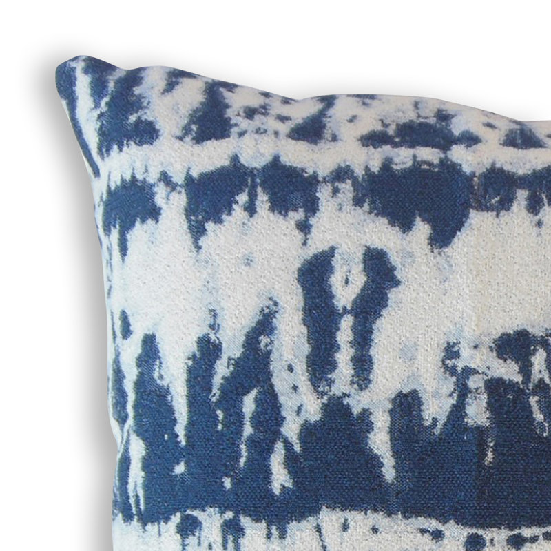 Oreiller Yasen Tie Dye, 18 po x 18 po, Bleu / blanc, Coussin décoratif