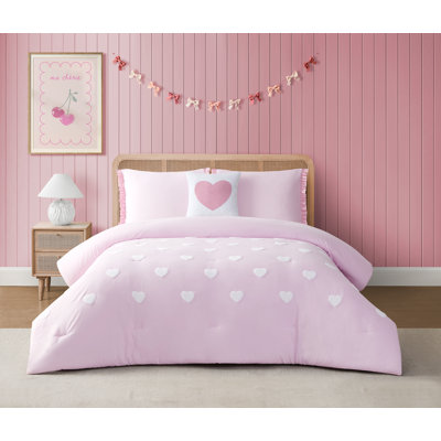 Ensemble d'édredon réversible pour enfants avec oreiller décoratif 3 pièces / 4 pièces Hallie