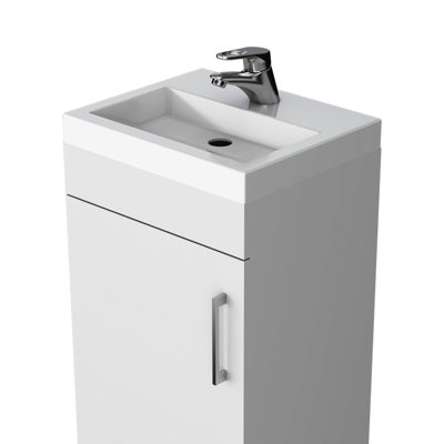 Meuble-lavabo blanc pour salle de bain - espace de rangement spacieux, fabrication durable à 1 porte