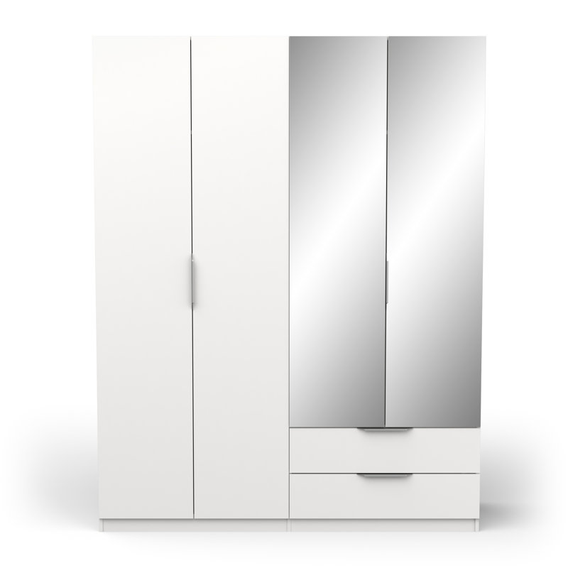 Nurin 4 Door Manufactured Wood Wardrobe, White
