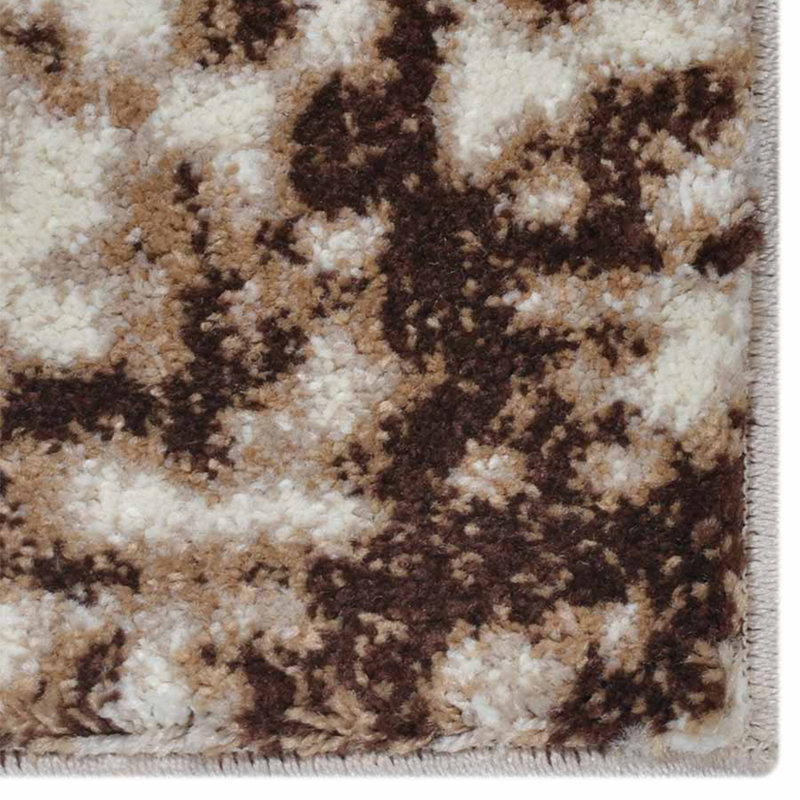 Tapis Eby pour le salon, tapis en polypropylène à motif thermique fabriqué à la machine - Rectangulaire, couleur crème, design moderne abstrait, tapis à poils courts pour le salon, la chambre à coucher