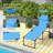 Outsunny Outdoor Lounge Chair, Adjustable Backrest Folding Chaise Lounge, Cushioned Tanning Chair W/Sunshade Roof & Pillow Headrest For Beach, Camping, Hiking, Light Blue-1543657591-1543657588