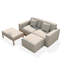Ensemble de mobilier de jardin moderne Lemieux 4 pièces, 2 fauteuils (gauche + droite) + pouf + table basse, tissu résistant aux intempéries et aux UV, aucun assemblage requis-2074630232-2074630234