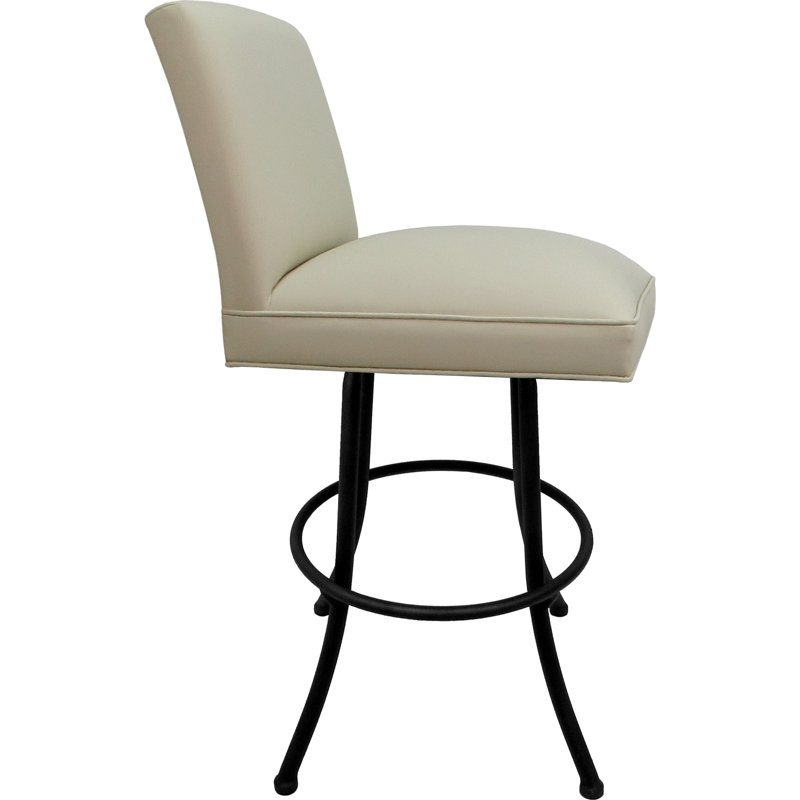 Vinyle, Beige Seat/Black Frame, Bar Stool (34” Seat Height)