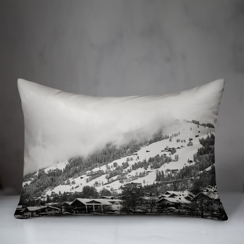 Unsplash Grayscale Mountain Rectangular Pillow Cover and Insert