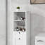 Armoire à linge compacte 16 po avec tiroir et tablettes, panier à linge inclinable en bois, blanc
