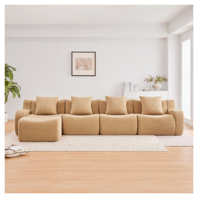 Canapé modulaire en L à 4 sièges Camel Teddy