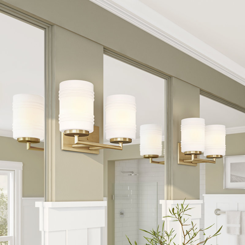 2 - Light Dimmable Vanity Light, Brushed Gold