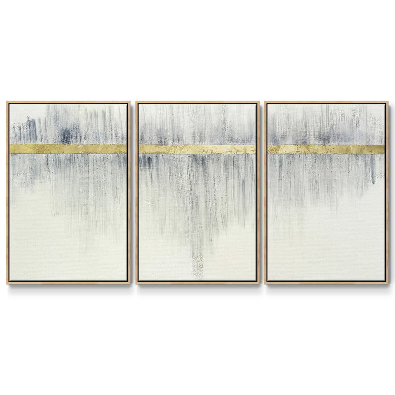 Ensemble de 3 pièces encadrées sur toile imprimées Foertell, Encadré naturel, H 36 po x l 75 po