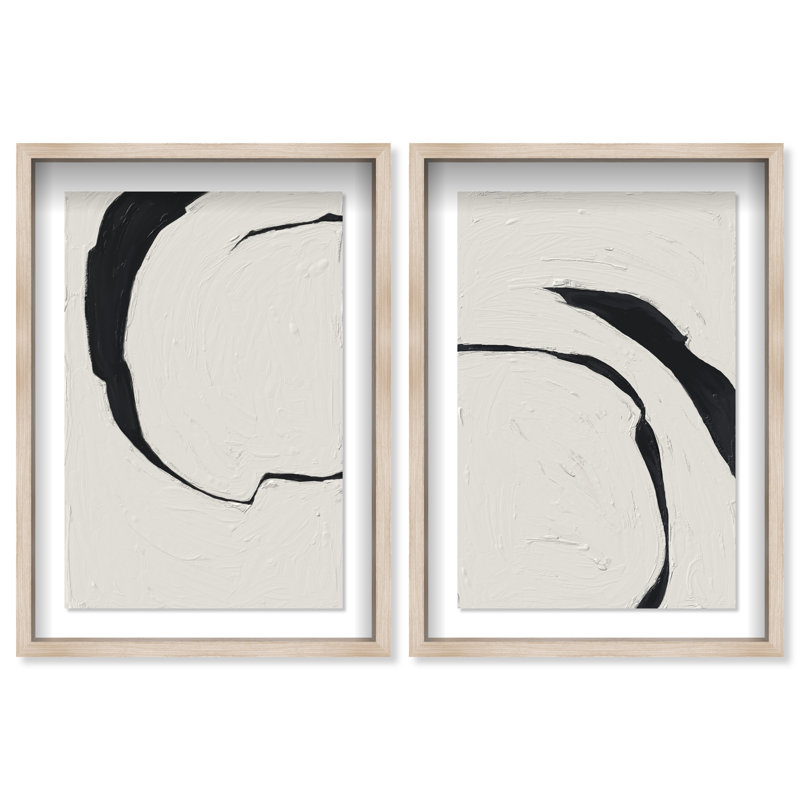 Positive Spaces Set by Oliver Gal, 31" H x 21" W, Natural Oak Shadowbox