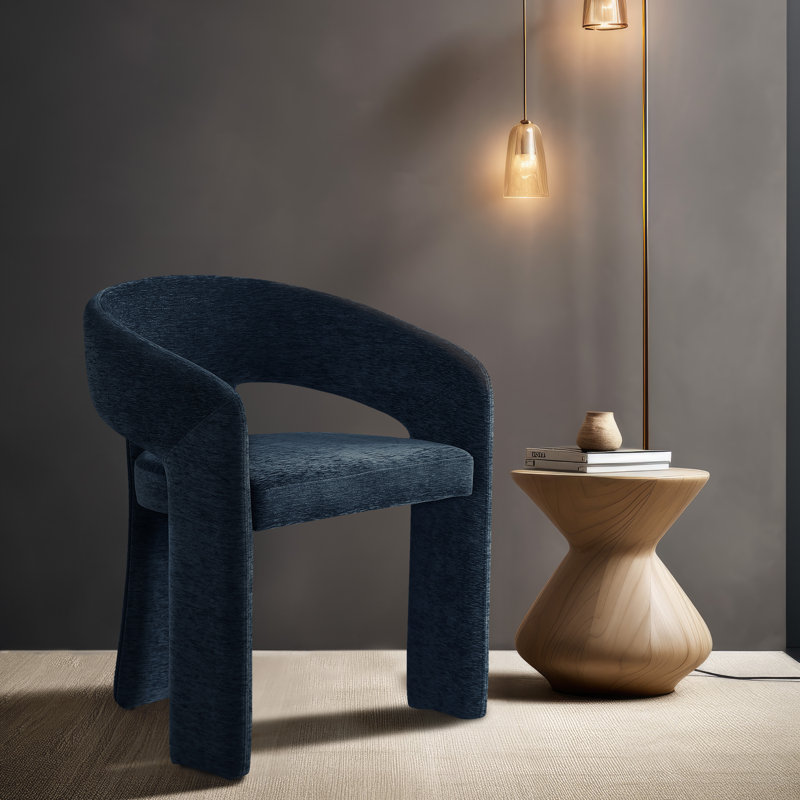 Hollerman Rendition Dining Chair, Navy Polyester Fabric