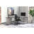 The City, Modern L-Shaped Office Desk for Office and Home, Charcoal Strand Top with Brushed Silver Frame-92634384