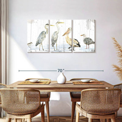 " Birds Of The Coast Rustic Panel " 3 - Pieces