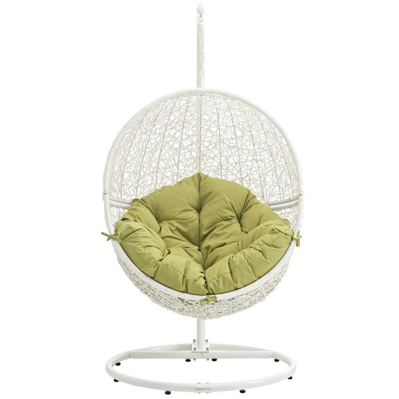 Chaise suspendue d'extérieur avec support Hide de Modway, Blanc/Péridot