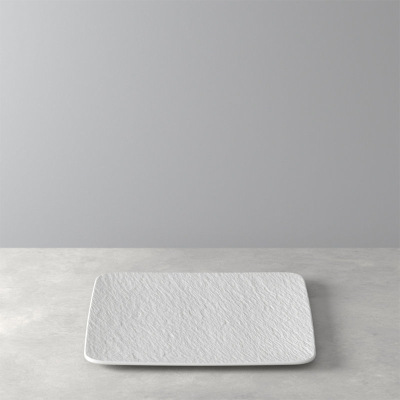 Assiette carrée 12,75 po Villeroy & Boch, Blanc