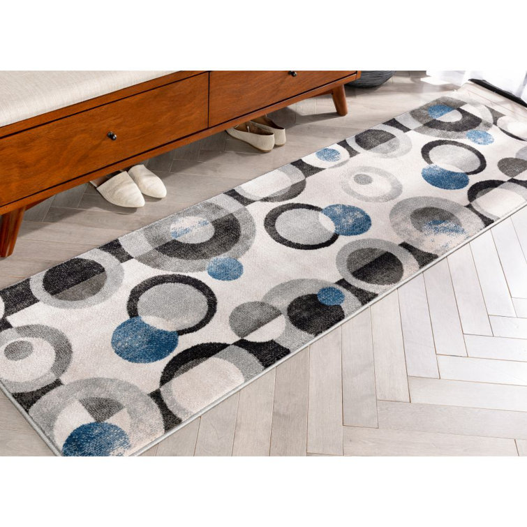  Barclay Avi Modern Geometric Gray Blue Area Rug