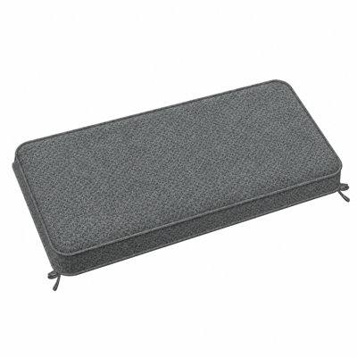 Coussin de banquette d'intérieur sur mesure de 7,6 cm de hauteur, avec double passepoil et 2 attaches, idéal pour un coin repas près d'une fenêtre ou d'une entrée.