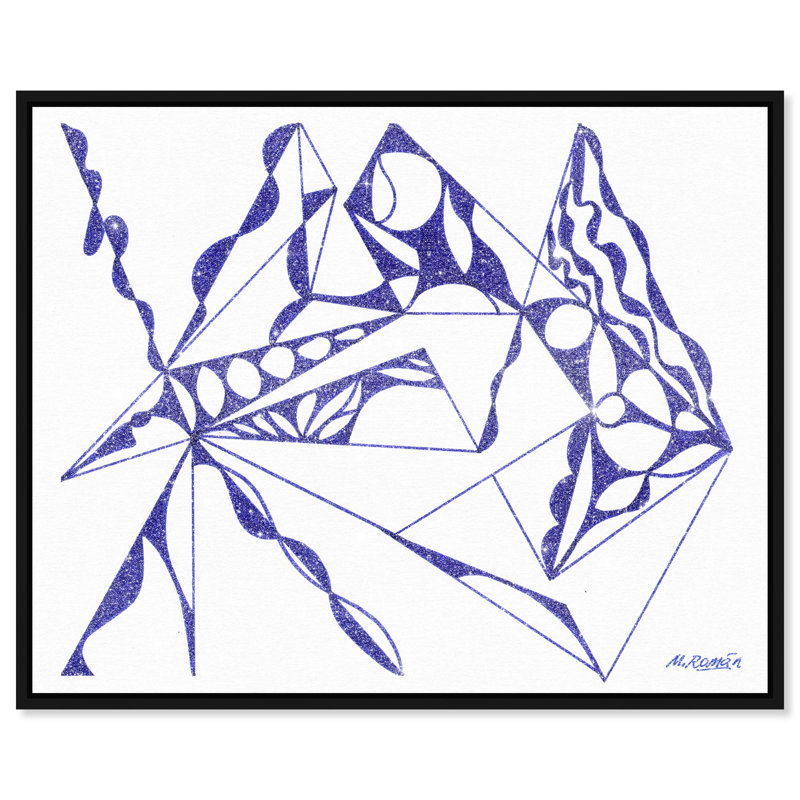 Manuel Roman - Blue Quartz Print by Oliver Gal, 21"H x 25"W, Black Floater Frame