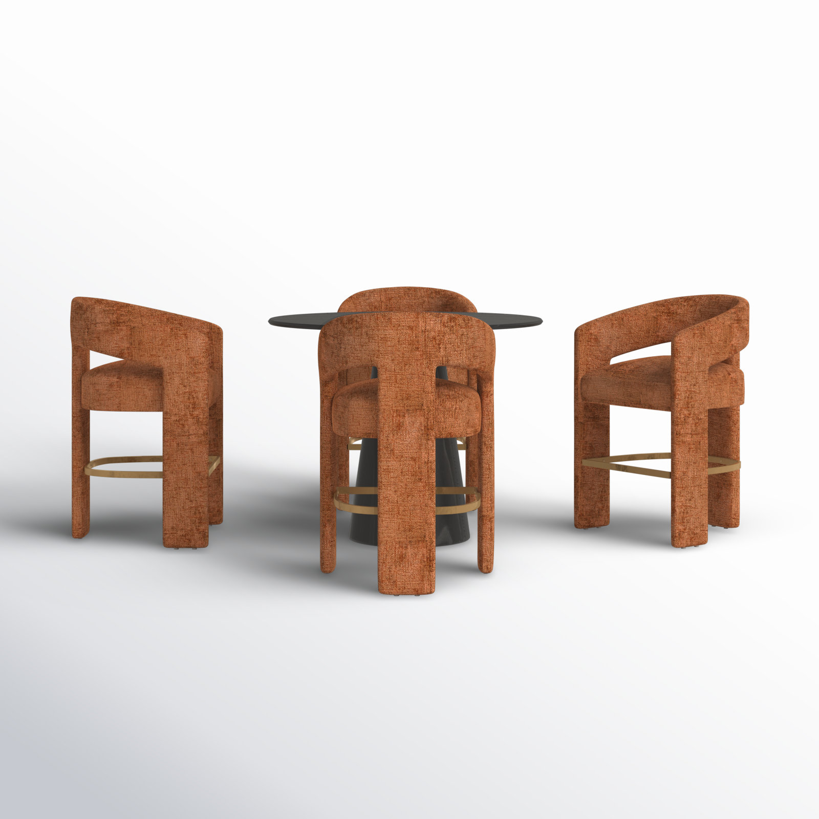 Darlington 5 - Piece Dining Set, Gwen Rust Microsuede
