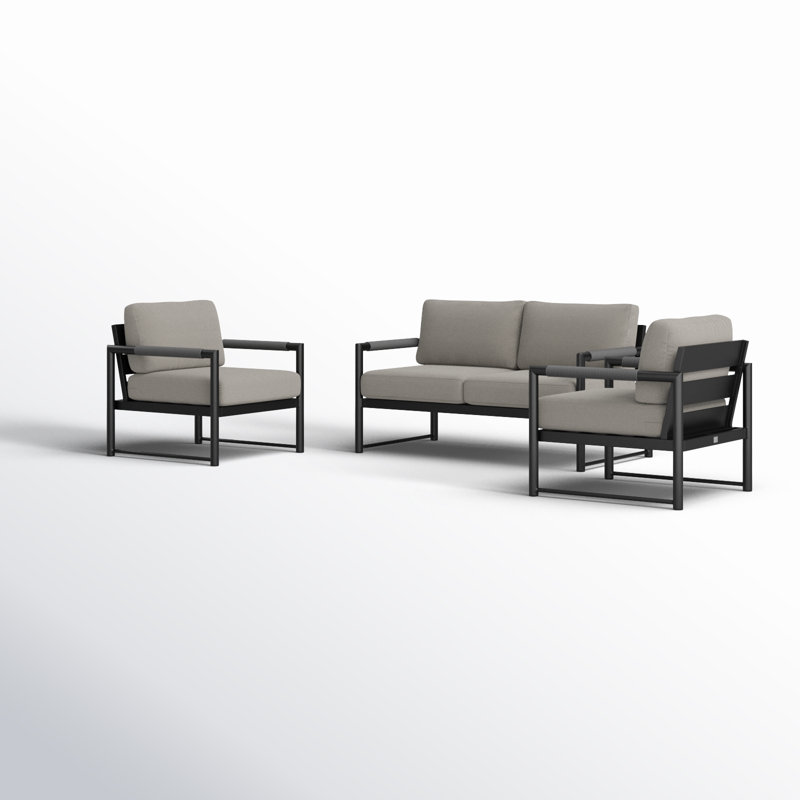 Arden Outdoor 3 - Piece Conversation Set, Canvas Charcoal Sunbrella® Canvas, Slate Gray
