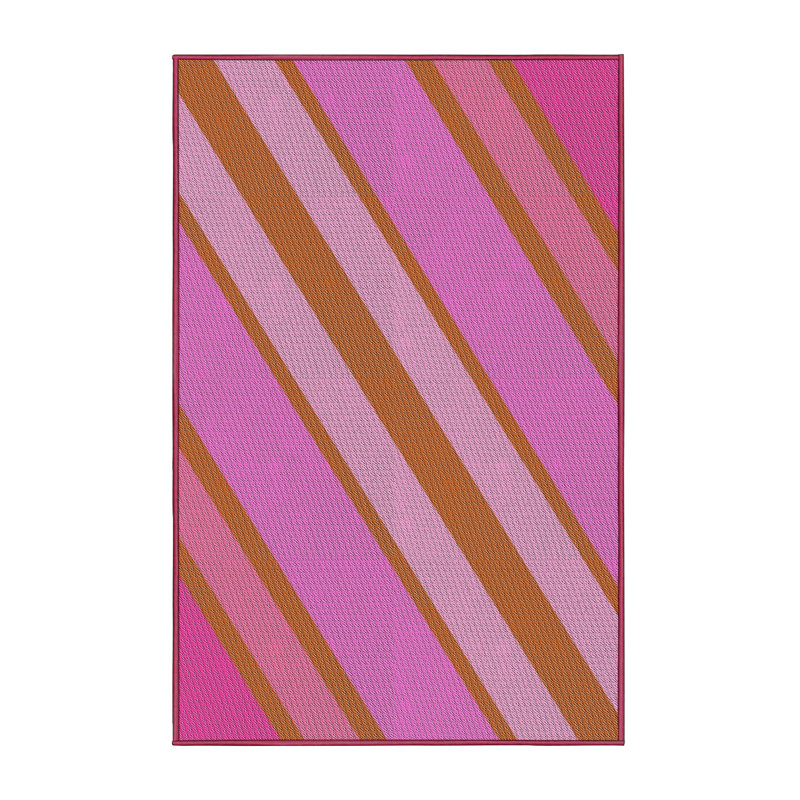 Tapis rouge/jaune/vert à motifs, Rectangle 3 pi x 5 pi