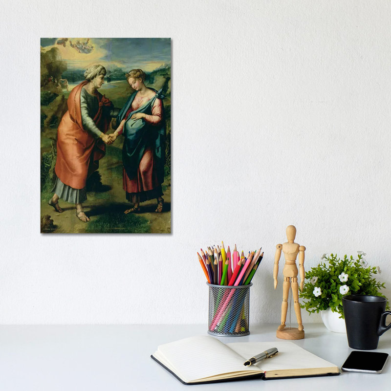 The Visitation by Raphael - Wrapped Canvas Painting, 20.32 cm H x 30.48 cm W