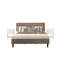 Ensemble de chambre à coucher en bois 3 pièces - 1 tête de lit moderne en tissu de lin brun rembourré et tête de lit capitonnée avec 2 tables de chevet - Table de chevet au fini crème au beurre brossé-1393580840-1467041410-1467041412