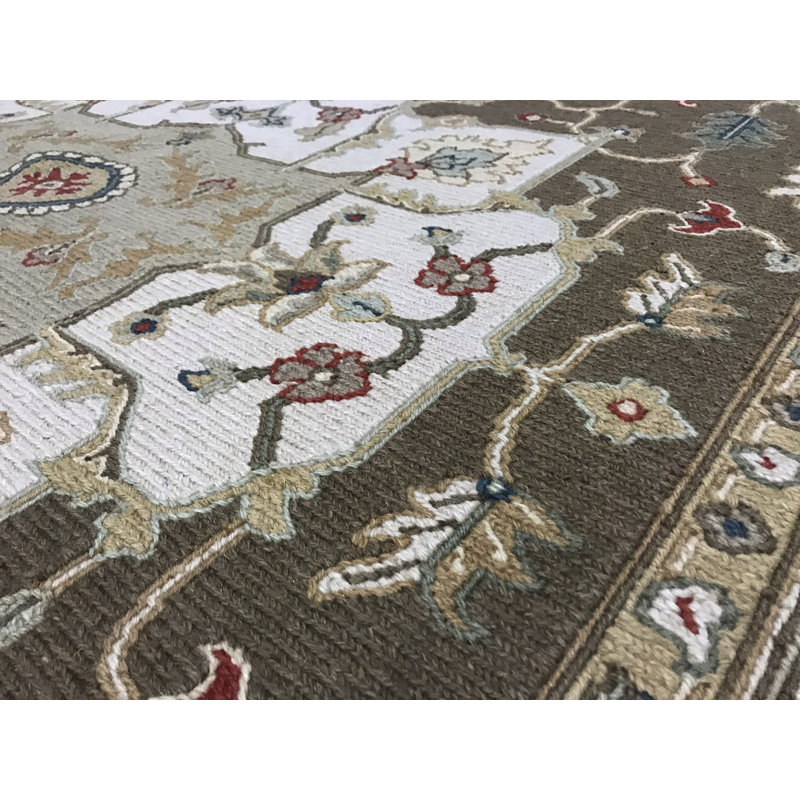 Hand-Knotted High-Quality Brown and Beige Area Rug