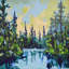 Conifer Painting by Sie Douglas-Fish