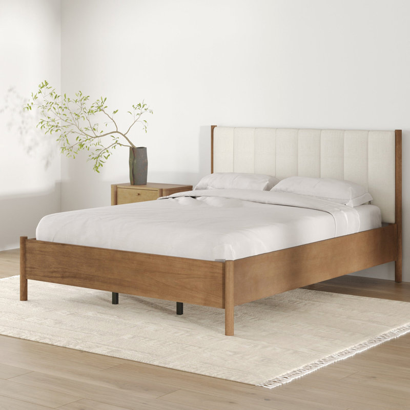 Base de lit plateforme grand lit en bois avec tête de lit Boucle, Grand lit