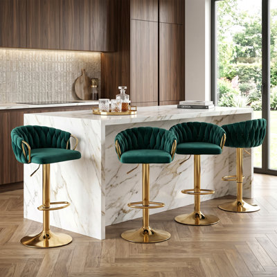 Christal Swivel Upholstered Adjustable Height Counter Stool