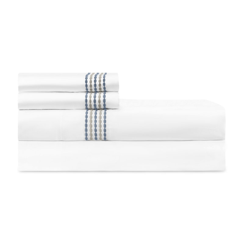 Stella Sateen Sheet Set, California King, Sky Blue