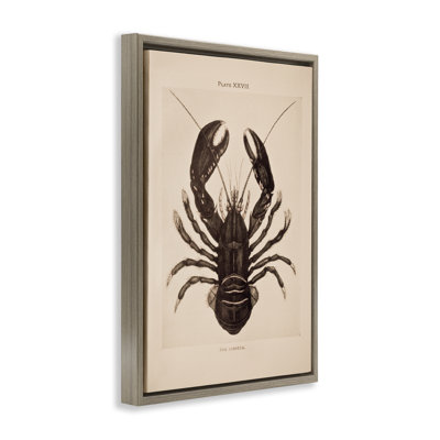 Art mural rétro sur toile flottante à motif homard, design par Deborah Revell