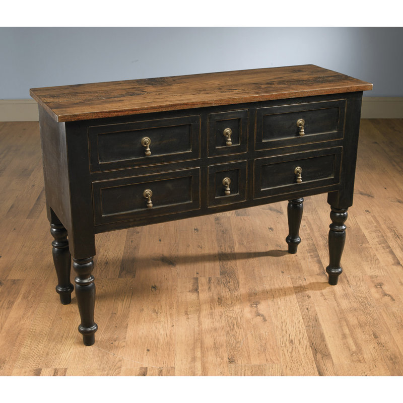 Dierking 50" 6-Drawer Buffet Table, Black