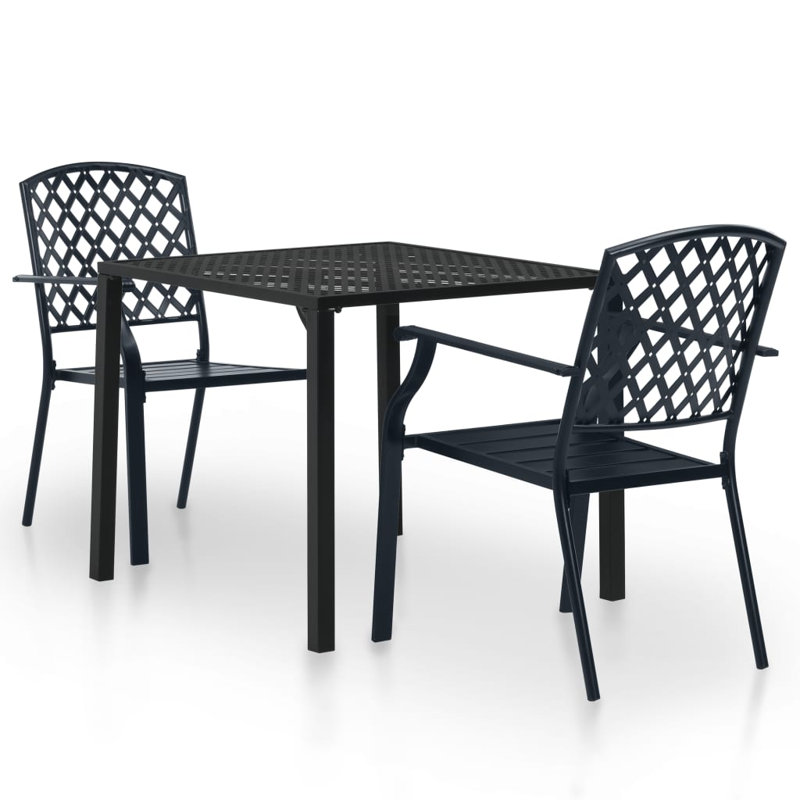 Ensemble bistro carré de 31,5 po pour 2 personnes Square, Noir