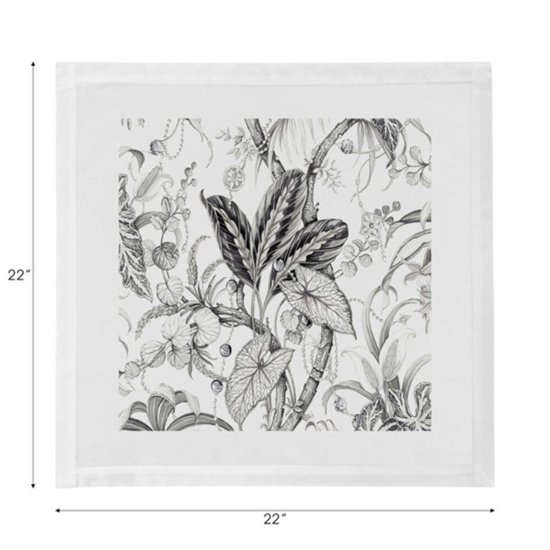 Amazonia Cotton Blend Square Napkins, Dovecote Black White