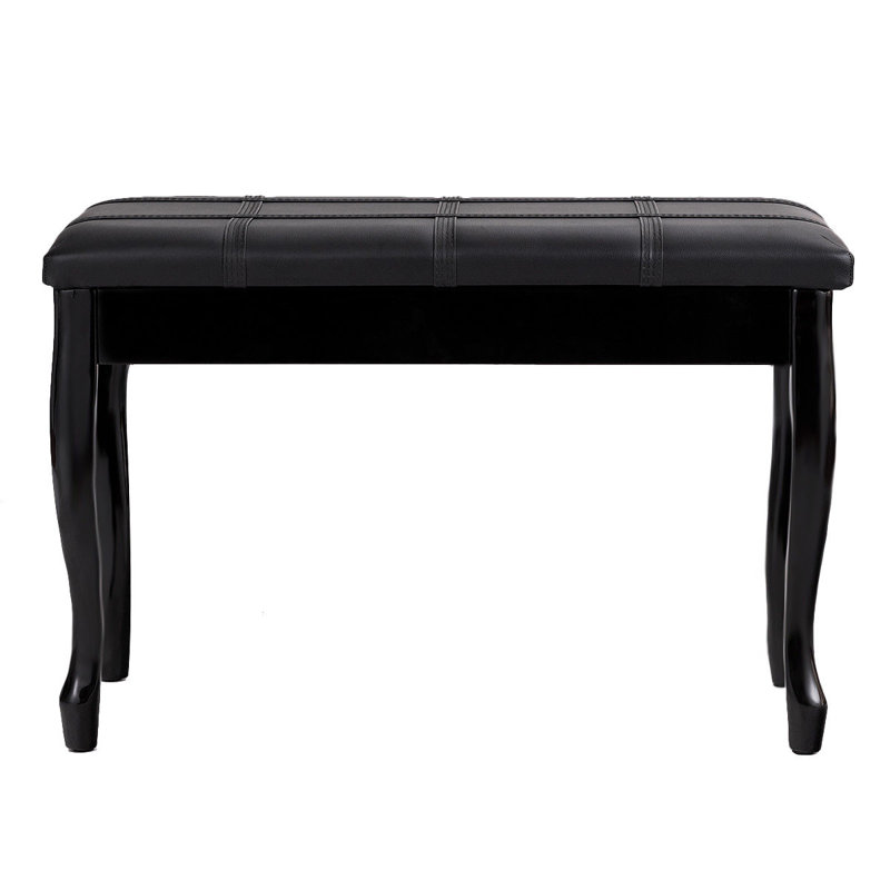 Faux Leather Upholstered Storage Bench, Black