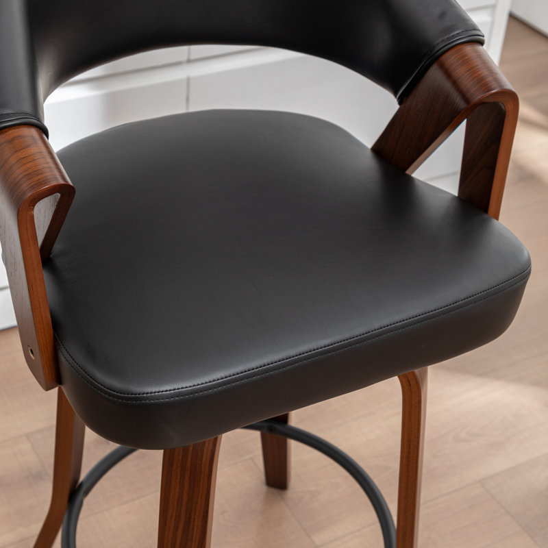 Tabouret de comptoir pivotant en similicuir Providence, Noir