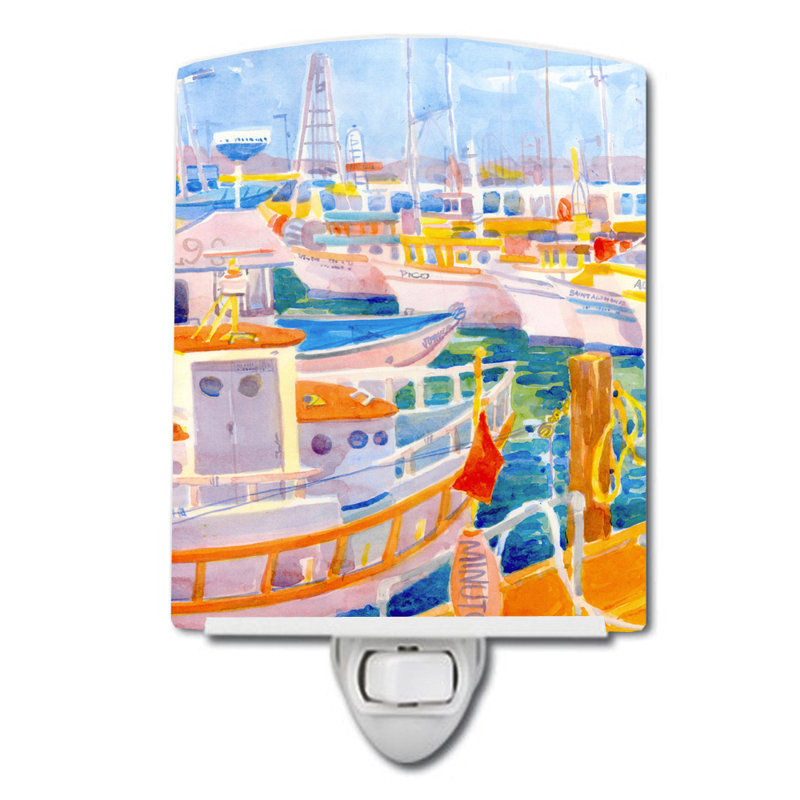 Shrimp Boats Ceramic Night Light