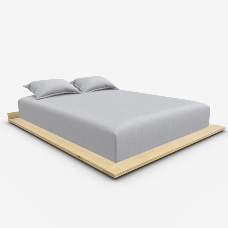 Base de lit Hardman, 85" x 85", Bois gris