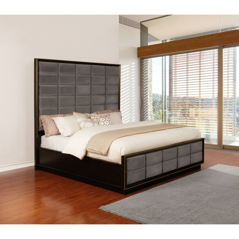 Kassius Upholstered Standard Bed, California King, Brown