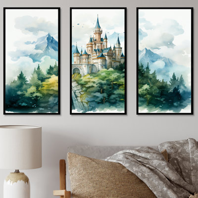 Art mural citadelle médiévale dans les montagnes