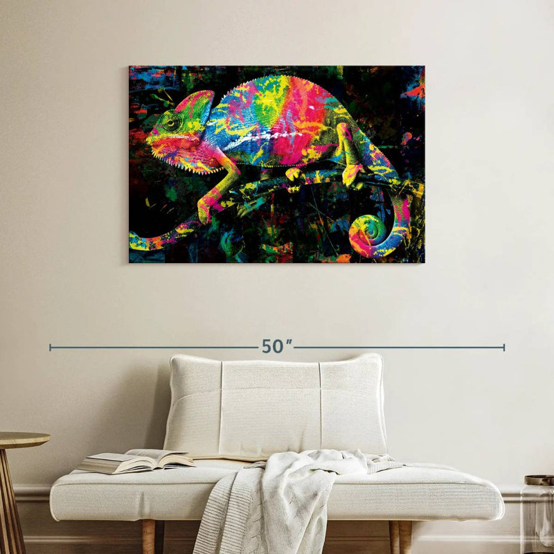 Wildlife Chameleon Paint Splash, 26" H x 39" W
