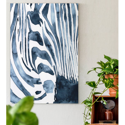 Indigo Zebra I - impression sur toile tendue
